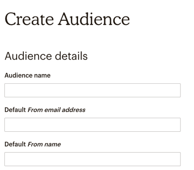 MailChimp Create Audience オーディエンスを作る01